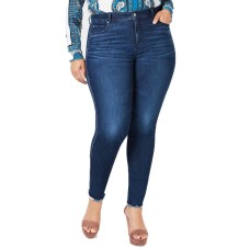 INC International Concepts Women's Plus Size Side-Stripe Skinny Jeans