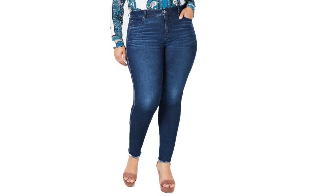  Women's Plus Size Side-Stripe Skinny Jeans