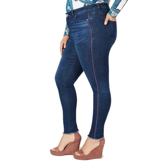  Women's Plus Size Side-Stripe Skinny Jeans