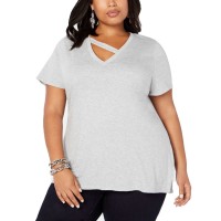 INC International Concepts Women's Plus Size Strap-Neck T-Shirts