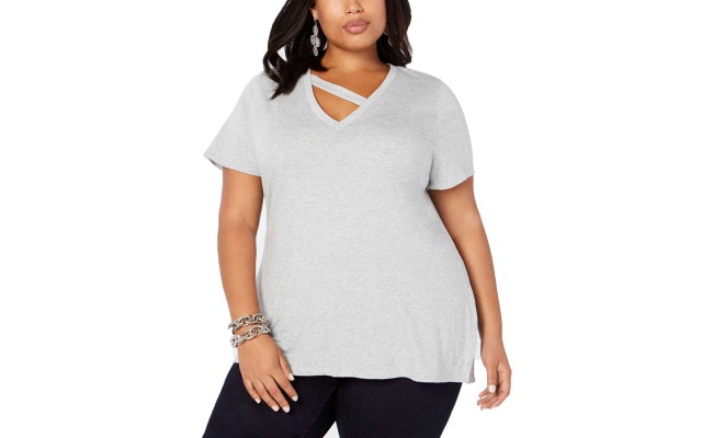  Women's Plus Size Strap-Neck T-Shirts