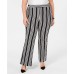  Women's Plus Size Striped Ponte-Knit Boot-Cut Pants