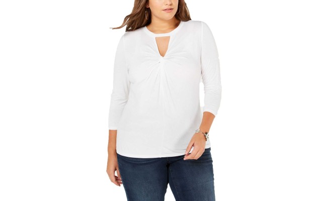  Women’s Plus Size Twist-Front Blouse Pullover Shirt Tops