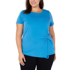 INC International Concepts Women’s Plus Size Twisted Asymmetrical Pullover Blouse Tops