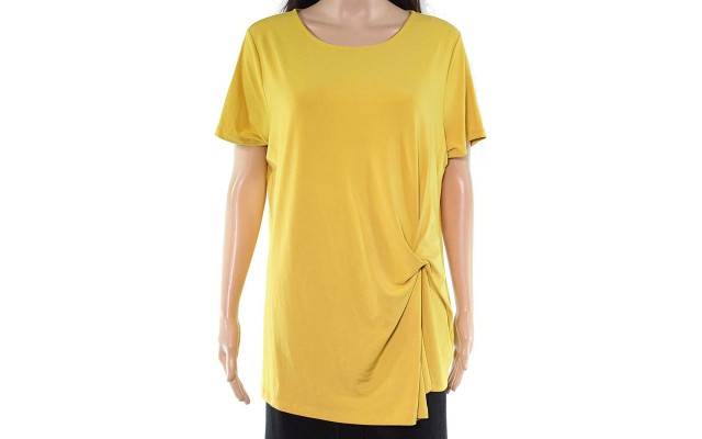  Women’s Plus Size Twisted Asymmetrical Pullover Blouse Tops