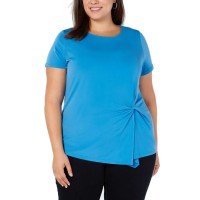 INC International Concepts Women’s Plus Size Twisted Asymmetrical Pullover Blouse Tops