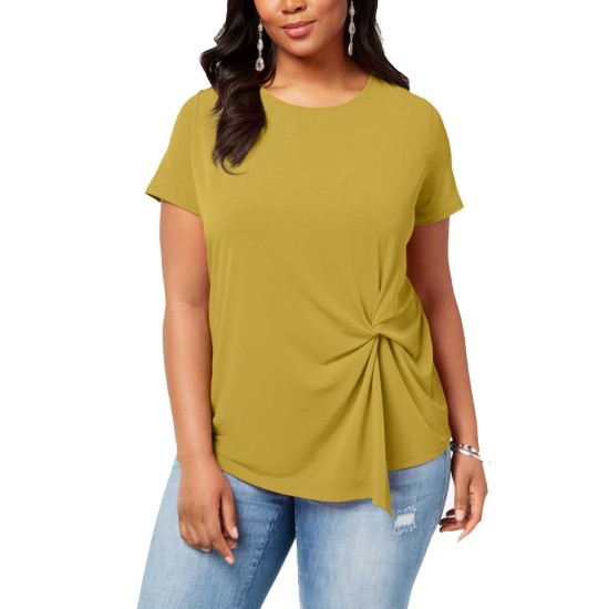  Women’s Plus Size Twisted Asymmetrical Pullover Blouse Tops