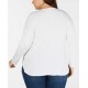  Women's Plus Size V-Neck Curved-Hem Blşouse Top T-Shirts