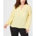  Women’s Plus Size V-Neck Woven Knit Blouse Shirt Tops