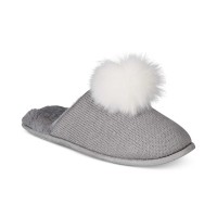 INC International Concepts Women’s Pom Pom Knit Slippers