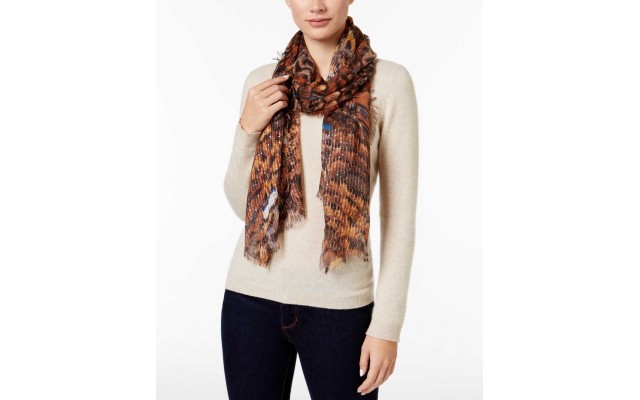  Women’s Printed Peacock Wrap/scarf One Size