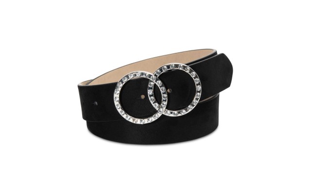  Women's Rhinestone Double-Circle Belt