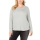  Women’s Ribbed Shirttail Sweater (Green, 1X)