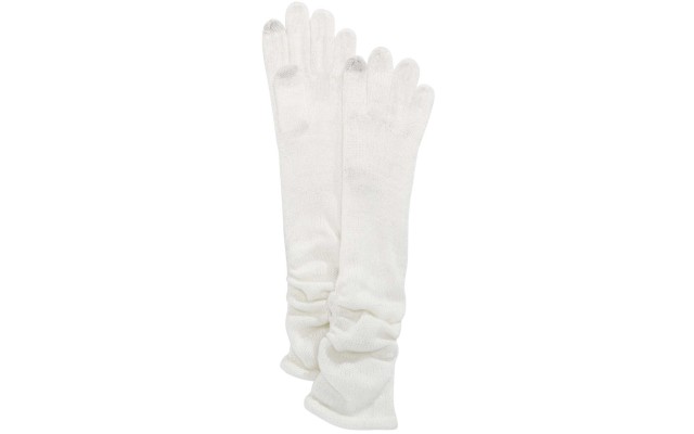  Women's Ruched Long Gloves, Ivory
