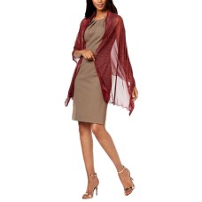 INC International Concepts Women’s Ruffle-Edge Metallic Evening Wraps