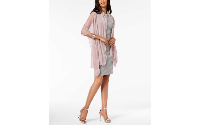  Women’s Ruffle-Edge Metallic Evening Wraps