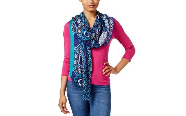  Women’s Scarf Turquoise Purple Pink Fringe OS New