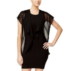 Inc International Concepts Womens Sequins Kimono Sweater (Black, One Size)