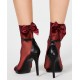  Women’s  Sheer Bow-Back Anklet Fashion Socks (Wine)
