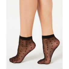 INC International Concepts Women’s Sheer Dot Anklet Socks (Black)