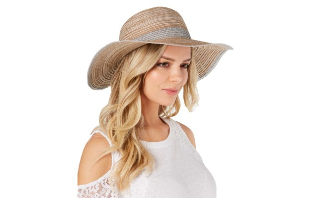  Women’s Shimmer Packable Floppy Hats, Beige