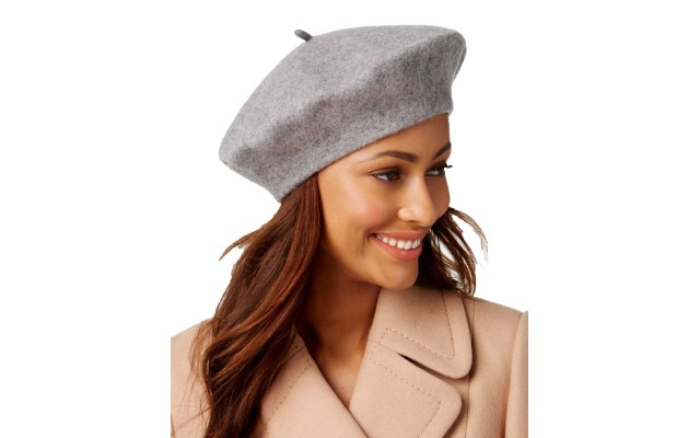 Women's Solid Wool Berets, Gray