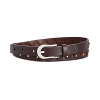 INC International Concepts Women's Studded Skinny Leather Belt