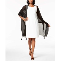 INC International Concepts Women's Tassel Pleated Wraps, Black