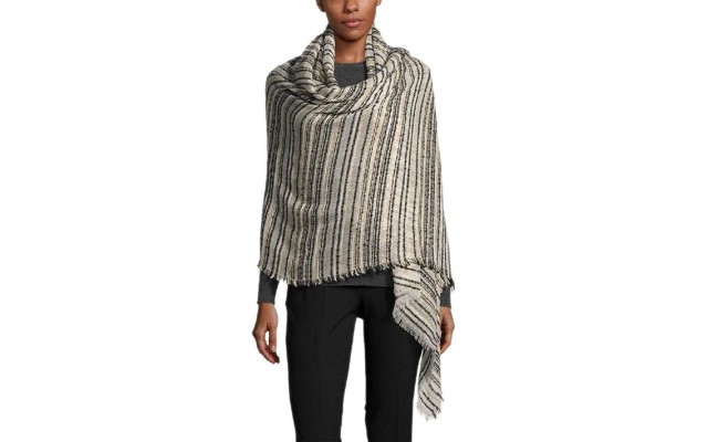 INC International Concepts Women’s Textured Yarn Bouclé Shine Wrap (OS)