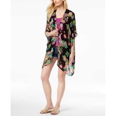 INC International Concepts Women's Tropical-Print Crochet Kimono & Cover-Ups