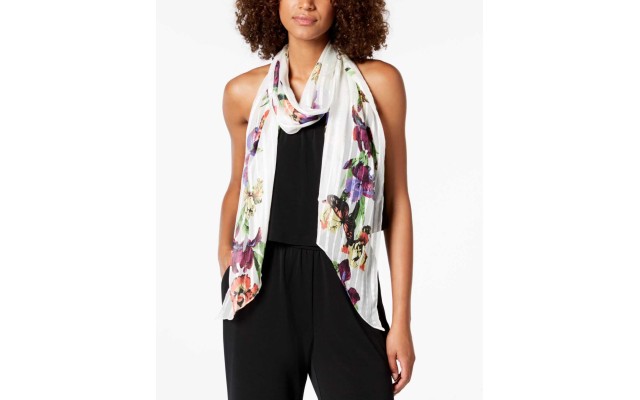 Womne's Iris Bias Scarves, Natural/Multi