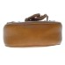 INC Womens Callie Leather Faux Leather Trim Saddle Handbag Brown Small