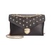 INC Womens Kataana Faux Leather Studded Crossbody Handbag Black Small