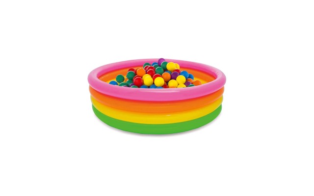 Inflatable Plastic Ball Pool for Birthday Parties at Home for Kids, Toddlers, Boys & Girls, Paddling Pools with Balls for Indoor Parties and Play Dates, Blow Up Ball Pits for Pets, Dogs, Puppies and Cats