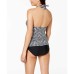  Diamond Bay High-Neck Macrame Tankini Top Women’s Swimsuit (Black, 14)