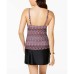  Gemini Underwire Push-Up Tankini Top Women’s Swimsuit (Burgundy/Black, 8)