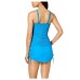  Lost At Sea Crochet High-Neck Tankini Top Women’s Swimsuit (Blue, 10)