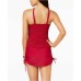  Lost At Sea Crochet High-Neck Top Women’s Swimsuit (Red, 8)