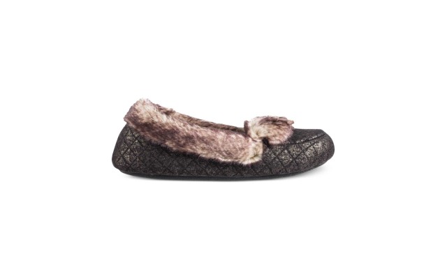  Signature Women’s Metallic Quilted Monica Moccasin Slippers