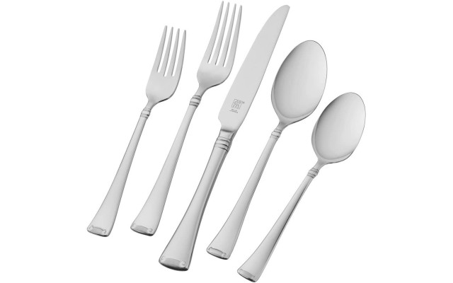 J.A.  Angelico Flatware Set (5 Piece, Silver)