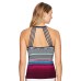  Strappy-Back Top Women’s Swimsuit (Variegated Stripe, XL)