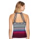  Strappy-Back Top Women’s Swimsuit (Variegated Stripe, XL)