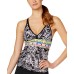  Tropical Palm Racerback Top Women’s Swimsuit (Black, S)