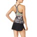  Tropical Palm Racerback Top Women’s Swimsuit (Black, S)