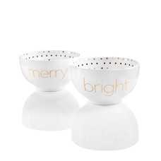 Jay Imports Merry and Bright Set of 2 Word Bowls