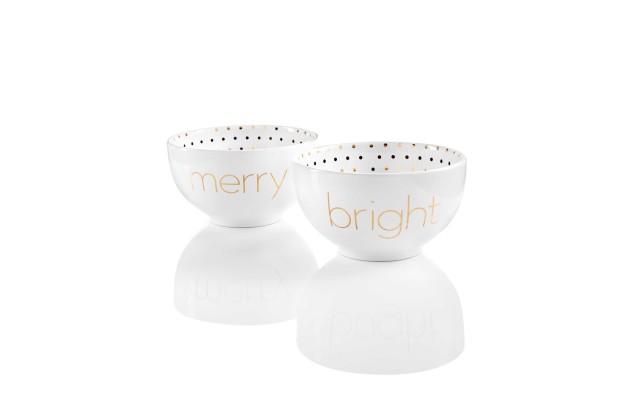  Merry and Bright Set of 2 Word Bowls