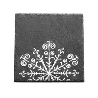 Jay Imports Merry and Bright Square Slate Snowflake Trivet