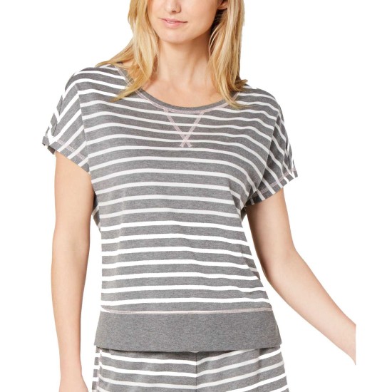  by fer Moore Printed Knit Pajama Top (Gray, L)