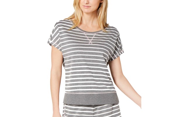  by fer Moore Printed Knit Pajama Top (Gray, L)