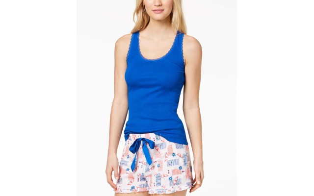  By fer Moore Solid Tank Top (Dark Blue, M)